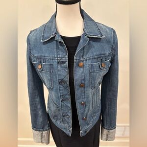Vintage French Connection United Kingdom (FCUK) Blue Denim Jacket, Women’s 6